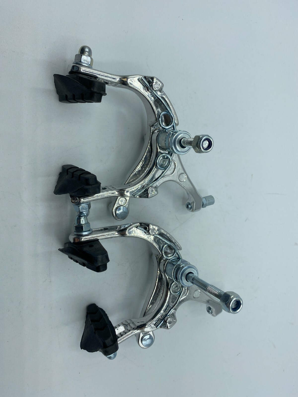 PAIR 700C ROAD BIKE BICYCLE ALUMINUM SIDE PULL CALIPER BRAKE FRONT + REAR SILVER