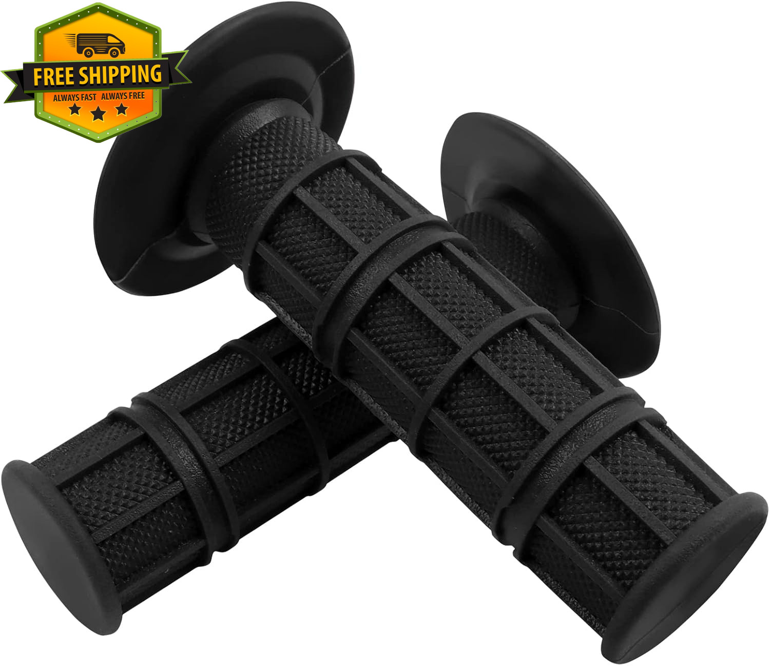 Motorcycle Handlebar Grips 7/8in Non Slip Soft Rubber For ATV Dirt Bike Black