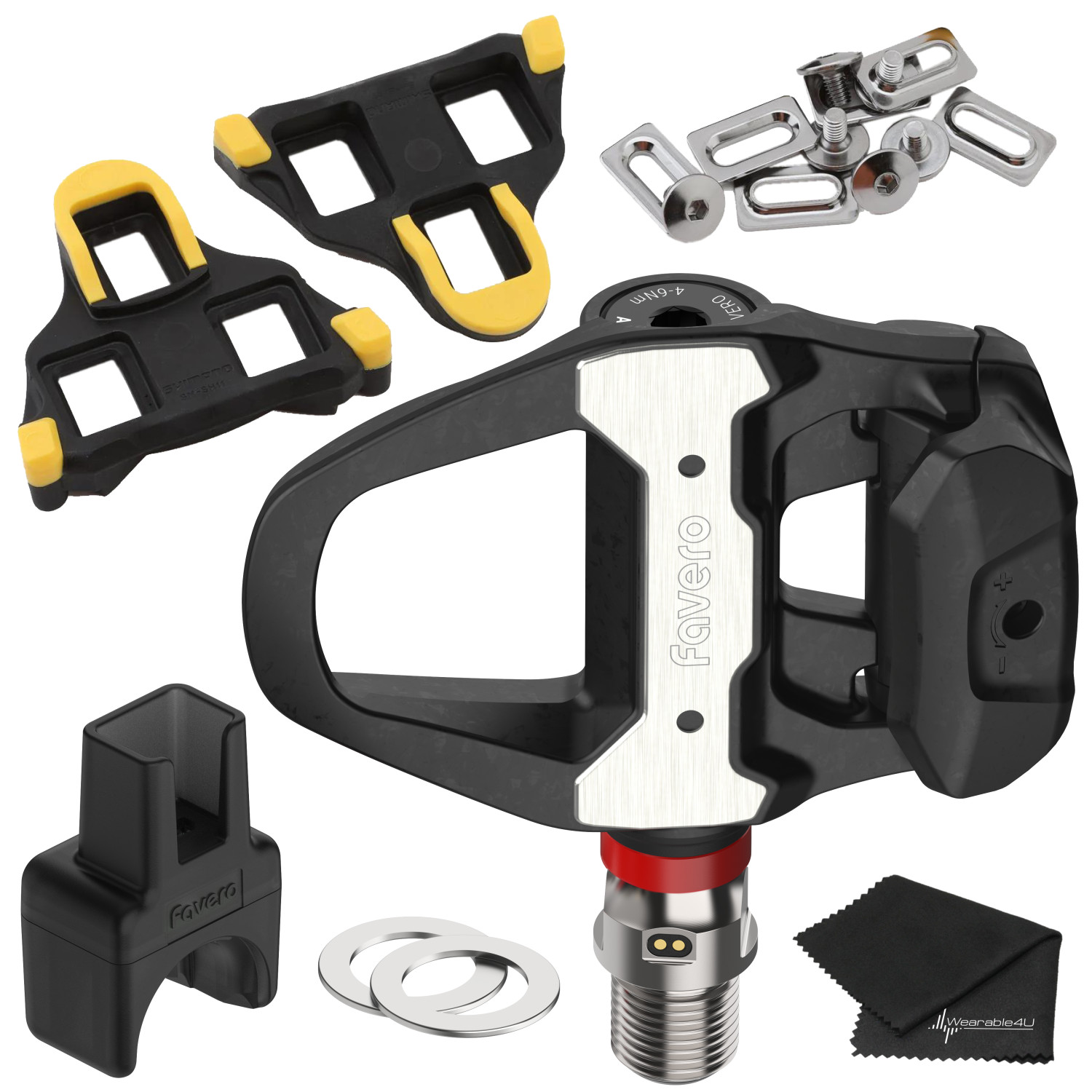 Favero Assioma PRO RS-UP Upgrade Pedal 773-20-05 with Cleats 6 Degree and Towel