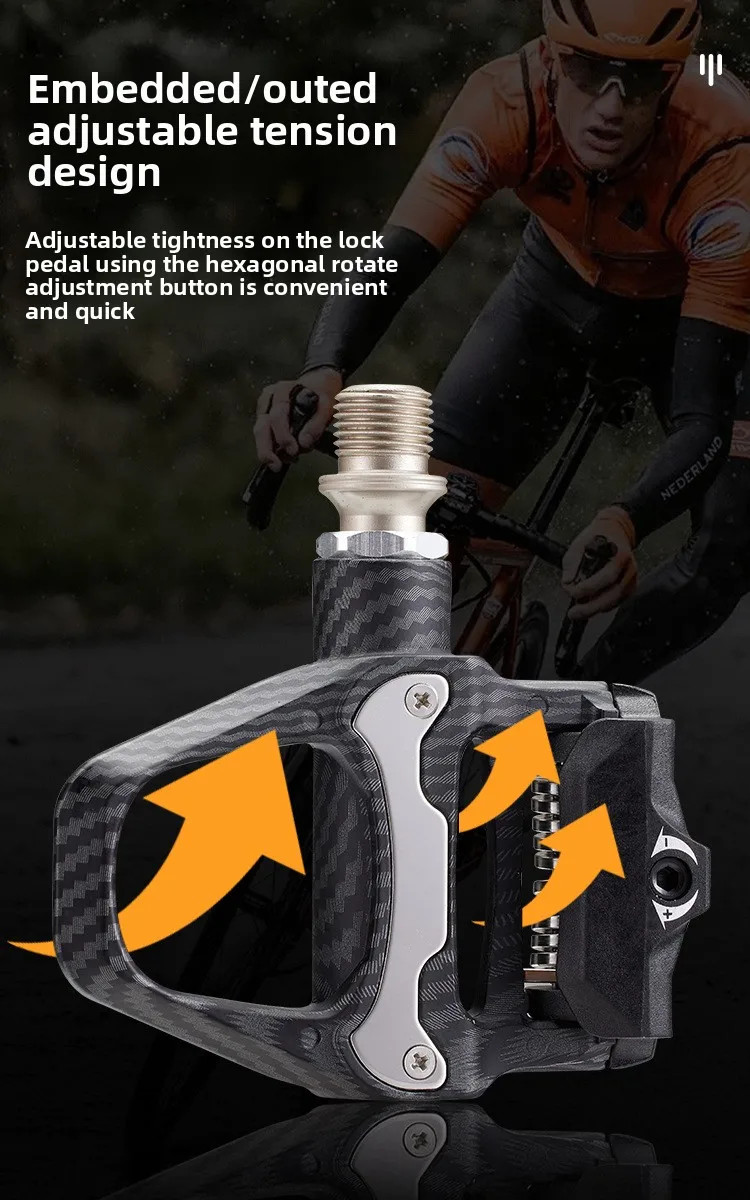 Road Bike Carbon Self-locking Pedal Non-Slip Bicycle Clipless Pedals for SPD