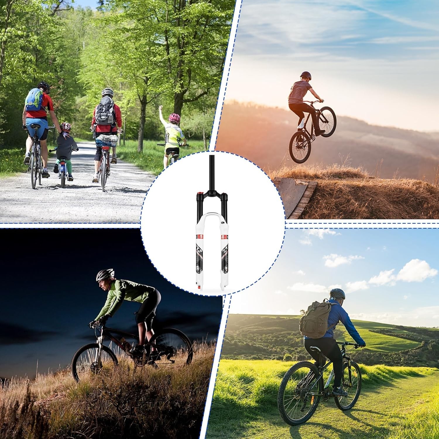 ZTZ MTB Air Suspension Fork Fit for 26/27.5/29 inch Mountain Bike, QR 9mm, XC/AM