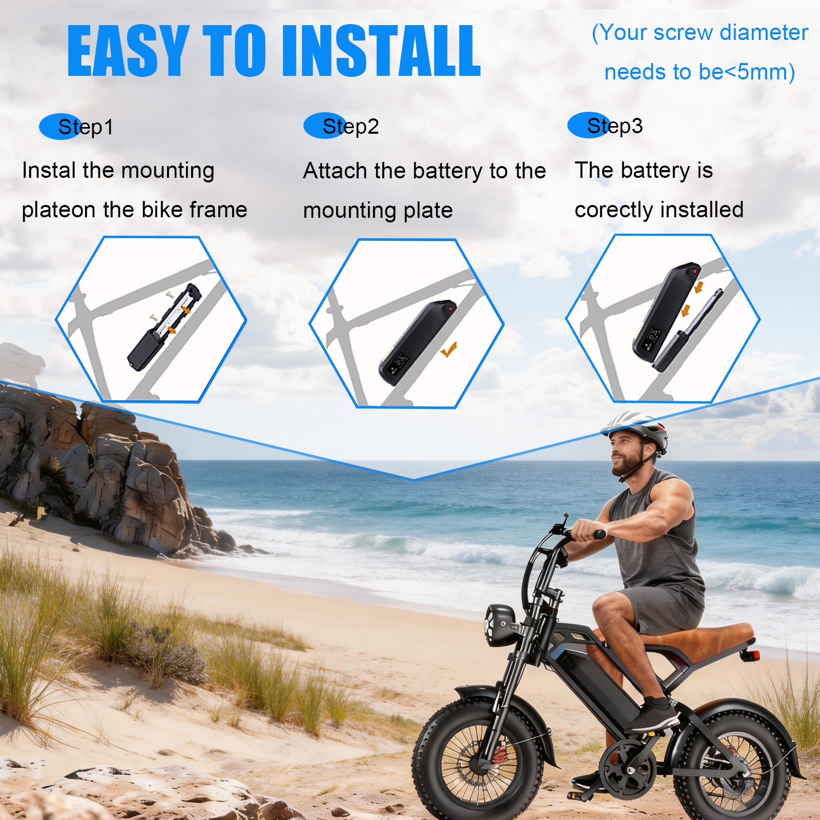 48V 18.2Ah 873.6Wh Ebike Battery for DIY Electric Bicycle 500W 700W 1000W