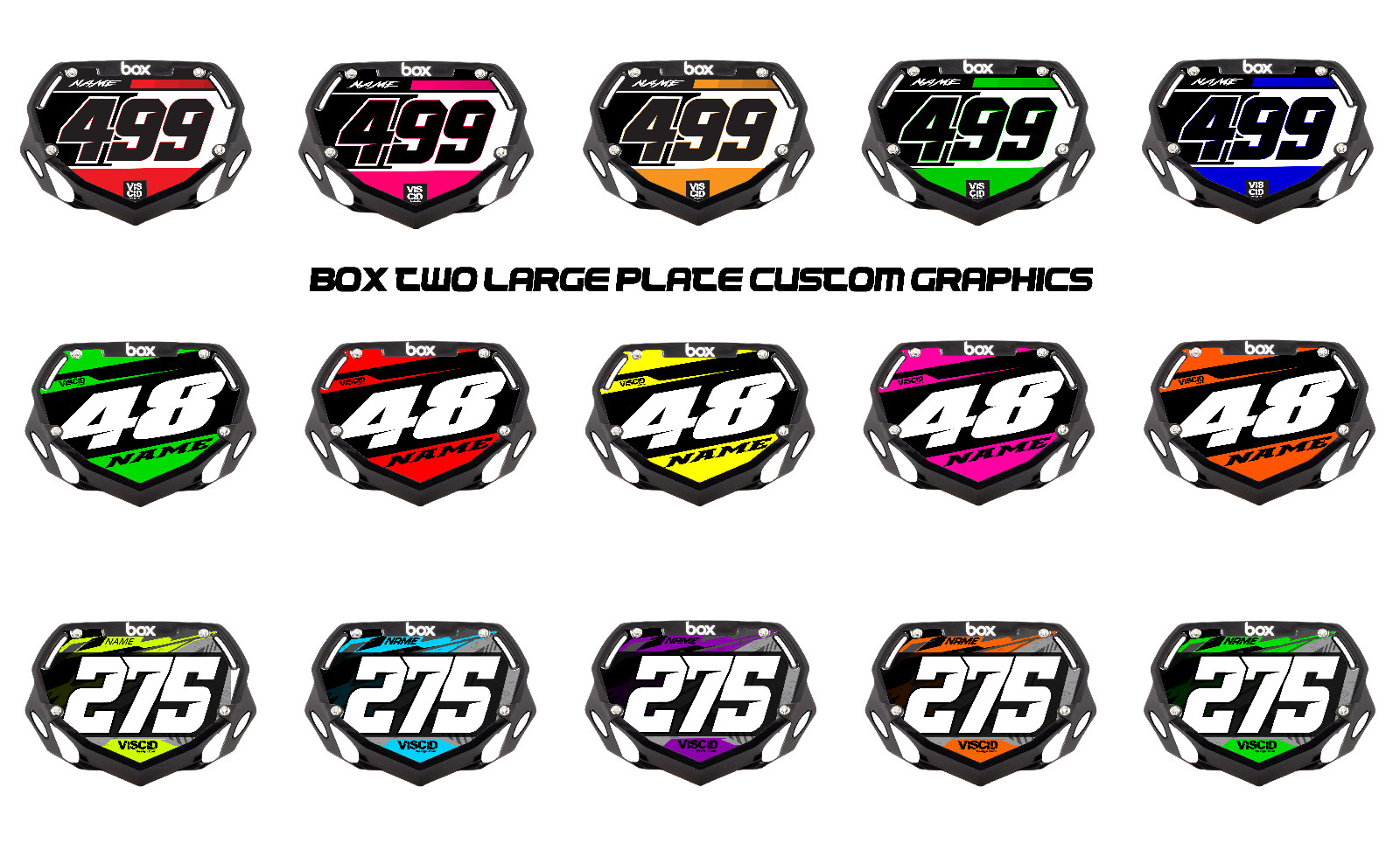 BOX TWO BMX NUMBER PLATE (Large) Custom printed Graphics Decals Stickers