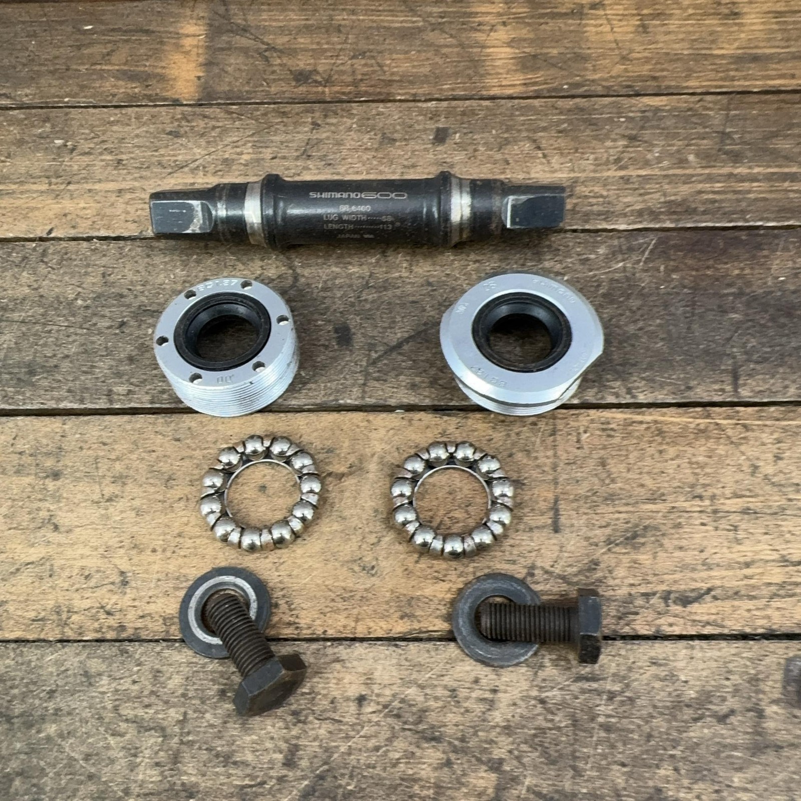 Vintage Shimano 600 BB-6400 Bottom Bracket 68mm BSA 113mm JIS Japan Road Bike