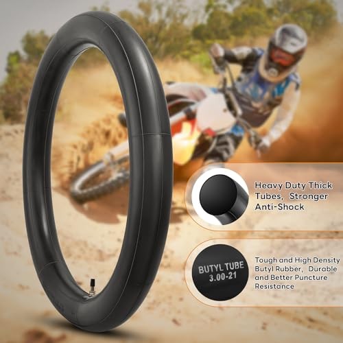 2.75/3.00-21” Thick Butyl Inner Tube, 90/90-21 Motorcycle Tube with TR4