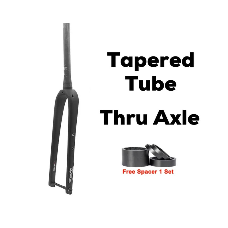 Carbon Fiber Gravel Bike Front Fork Tapered Matte 700C*45C Thru Axle 12*100m