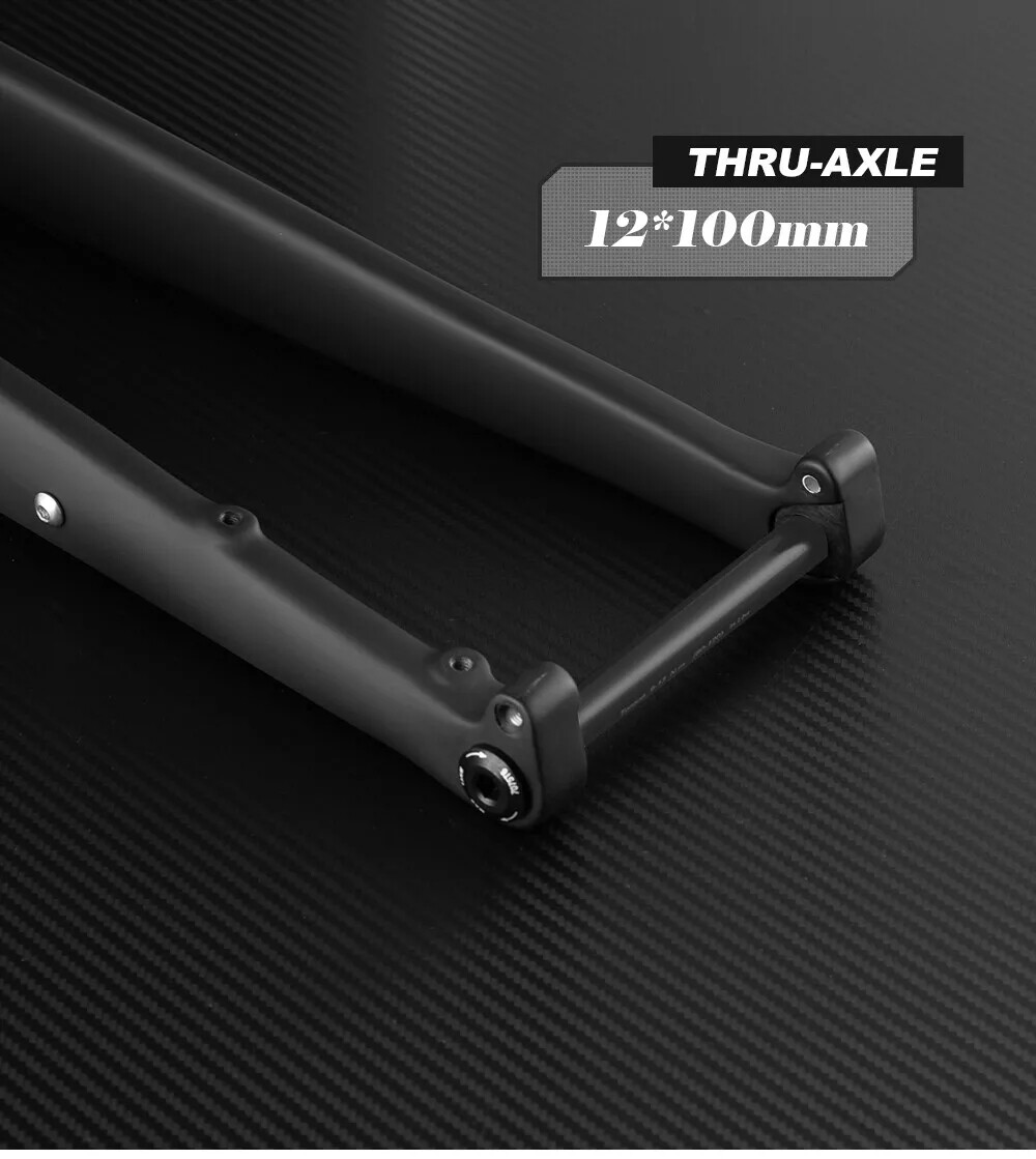 700C 45C Carbon fiber Road CX Gravel Bike 1 1/8 to1.5‘’ tapered Disc Brake Fork