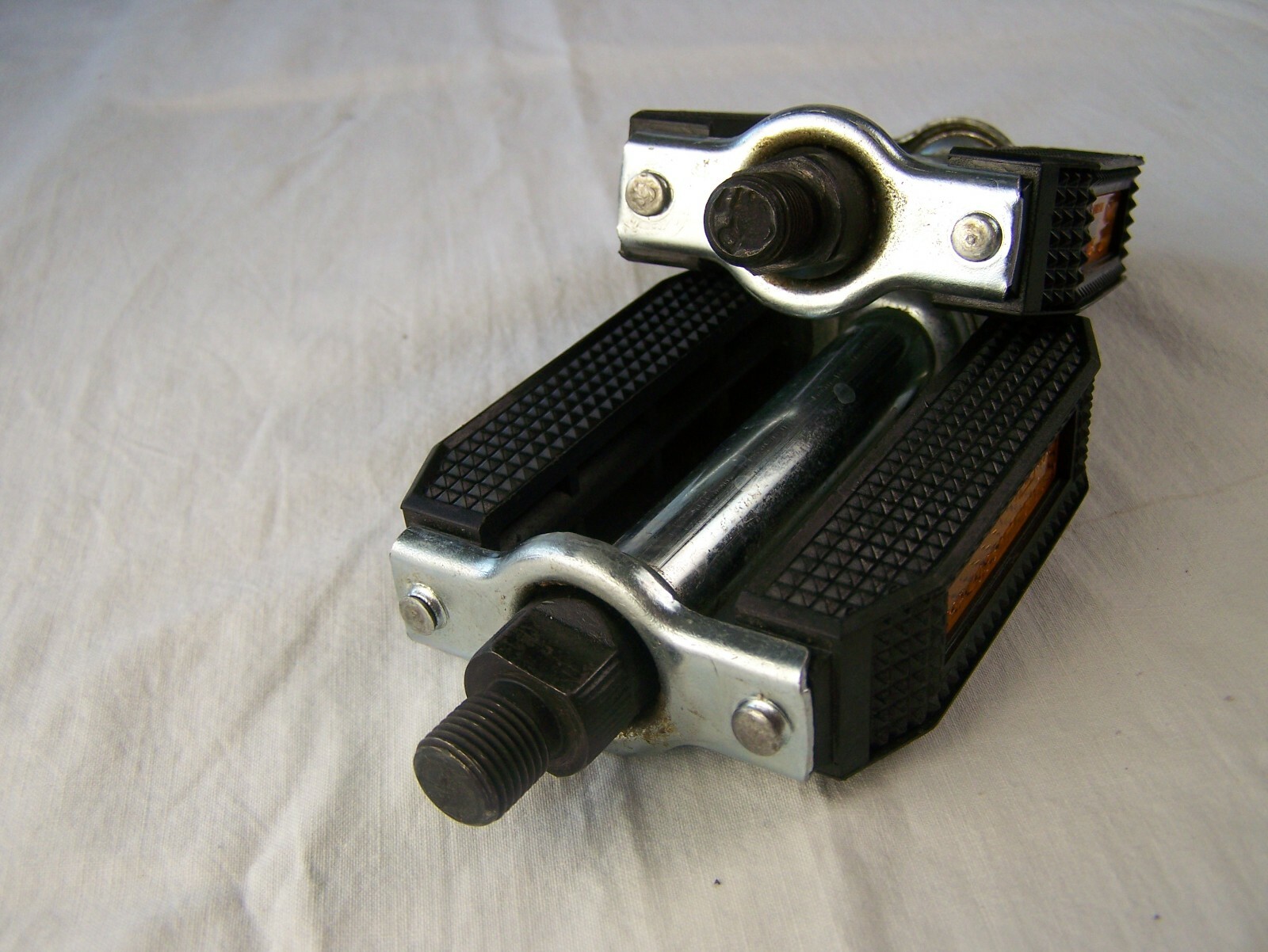 Bicycle Pedal Set Vintage Cateye Reflector Four Leaf Clover VGC Cruiser