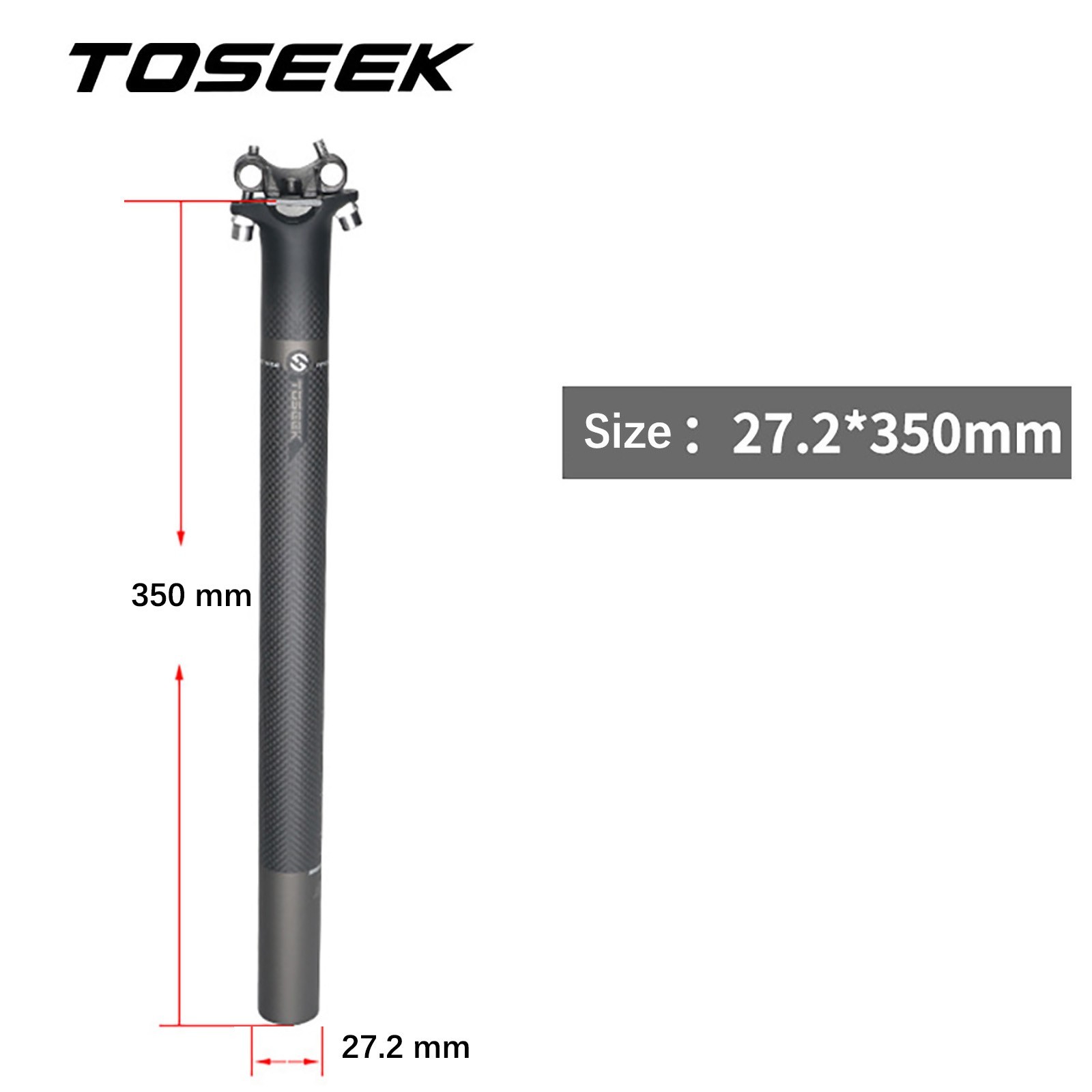 3K Carbon Fiber Bike Tube Seatpost Cycling Racing Road Bicycle Seat Post 27.2mm