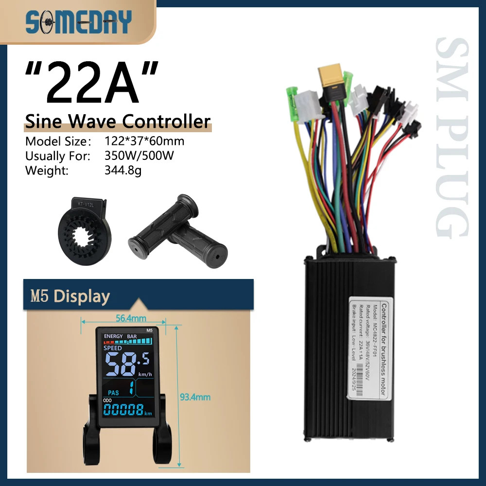 15A-40A 24V-48V Three-Mode E-bike Sine Wave Controller for 250W-1000W Hub Motor