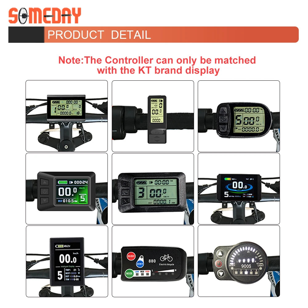 Electric Bike Controller 48V 1000W 30A Brushless Sinewave Controller with Light