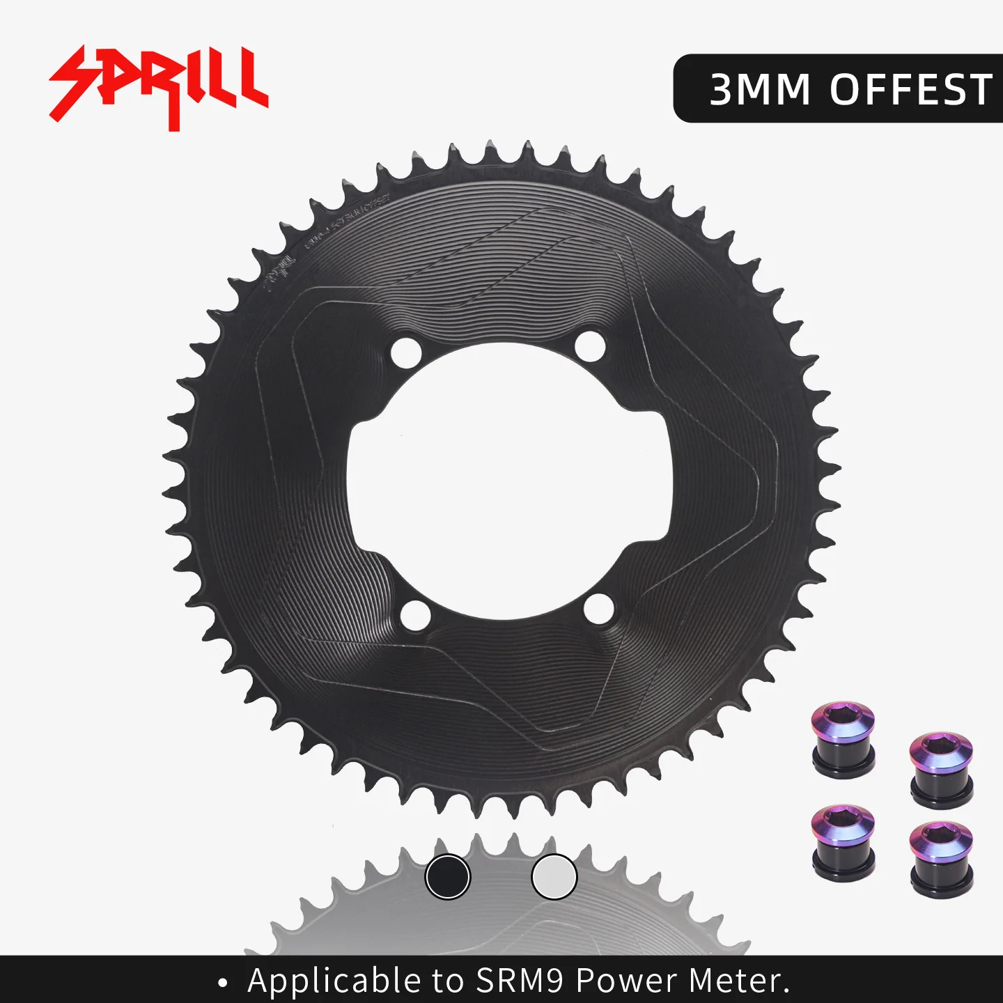 For SRM 9 Power Meter 3mm Offset Chainrings 110BCD FOR TT TRIATHLON Aero 56T-54T