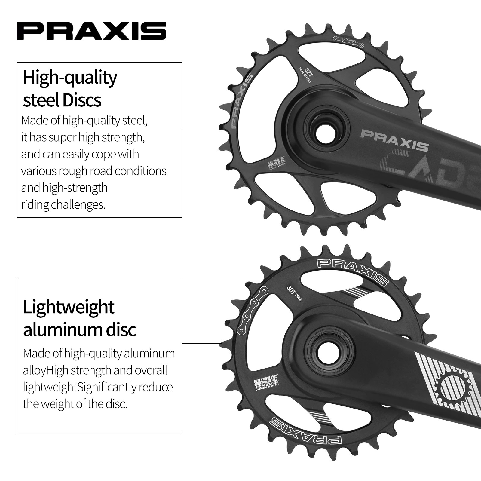 165/170/175mm 30T/32T Single Chainring Mountain Bike Hollow Integrated Crankset