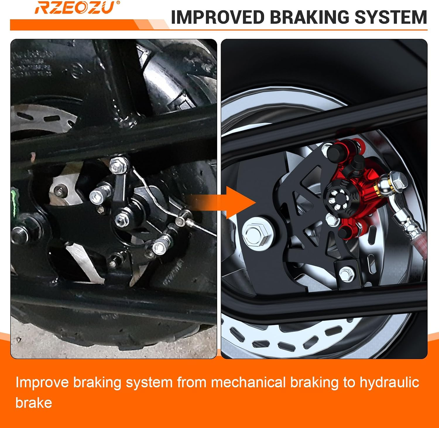 Mini Bike Hydraulic Brake Caliper Bracket Kit Replacement for Monster Mega Mo…