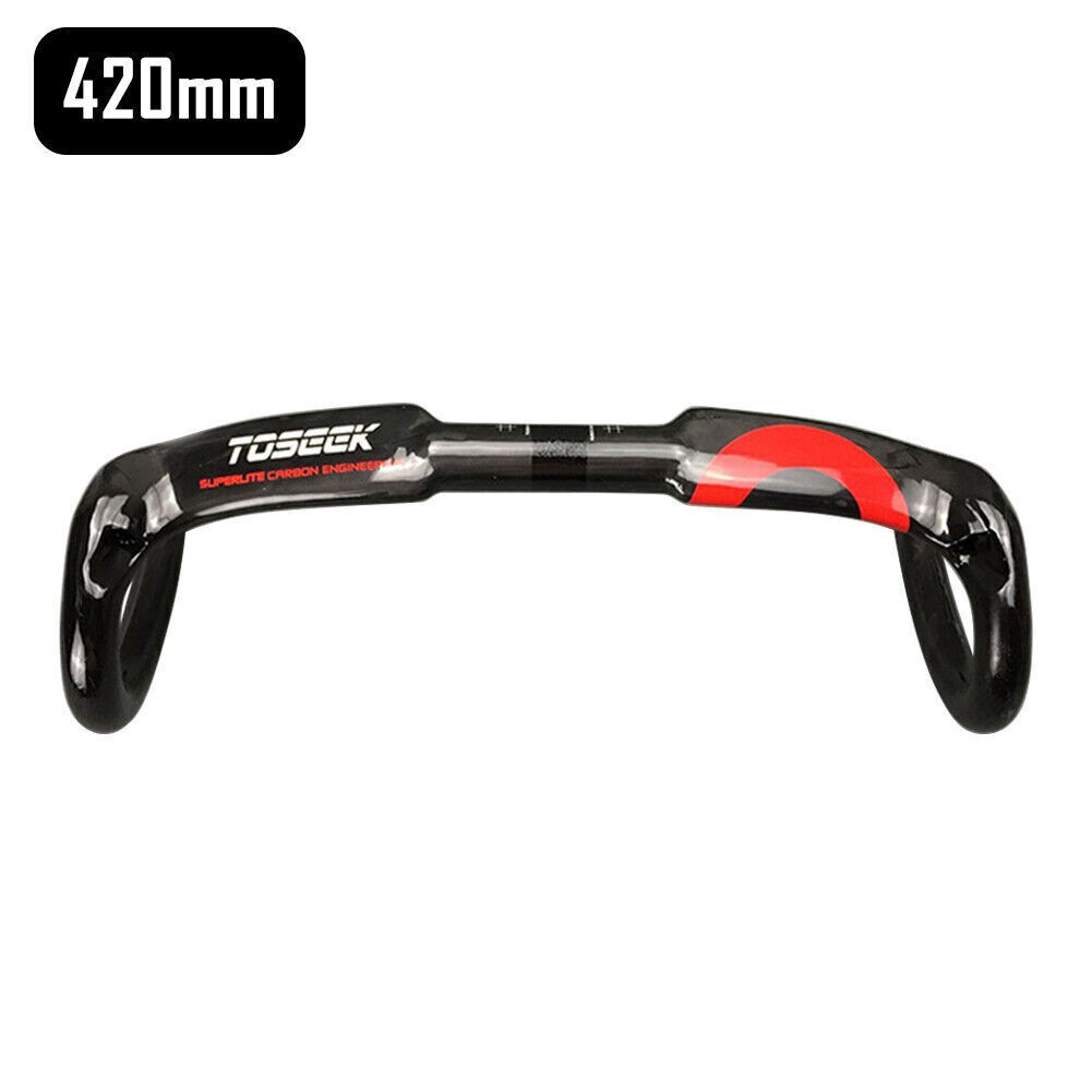 For Toseek Bike Bicycle Racing Drop Bar Handlebar UD Carbon Fiber 400/420/440mm