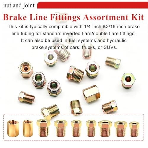 102Pcs 3/16″ & 1/4″ Brake Line Fittings Assortment Kit, 3/8 102PCS-3/16″ & 1/4″