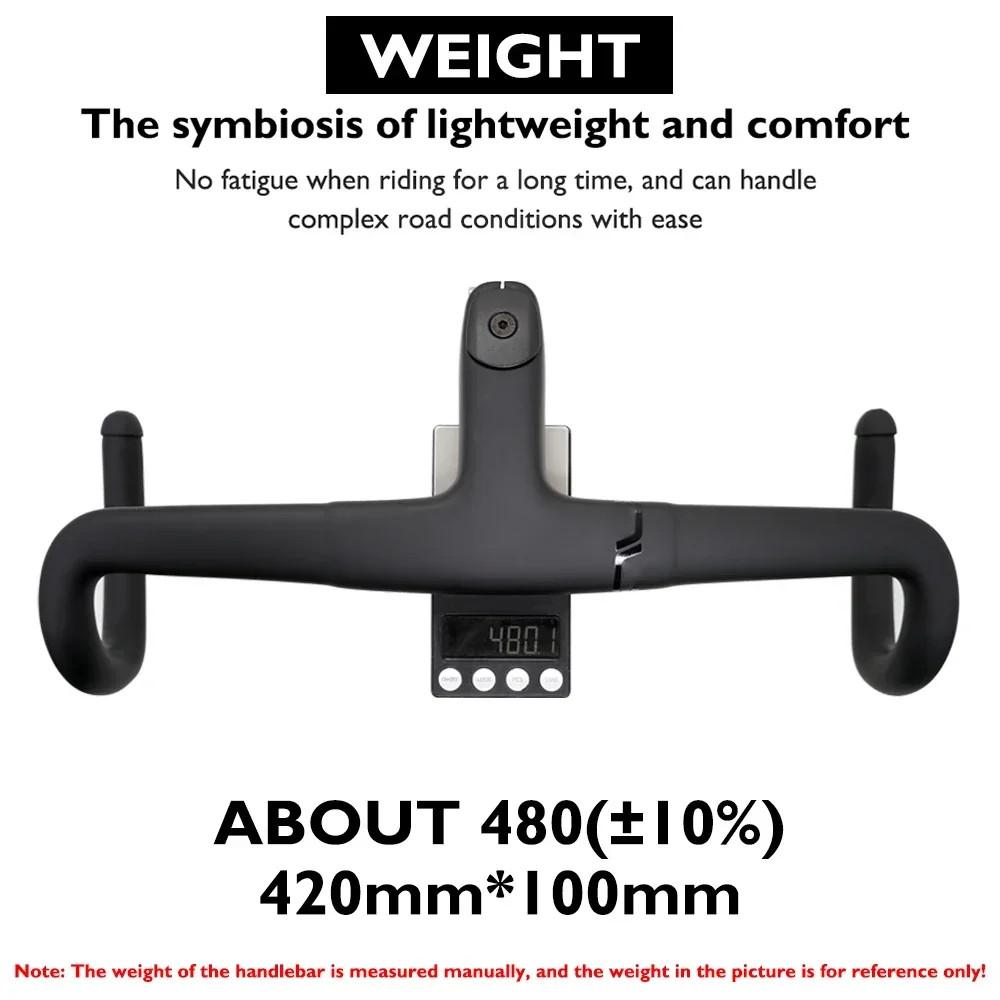 -7 Degree Carbon Integrated Road Bike Cockpit Full Internal Routing 28.6mm Clamp