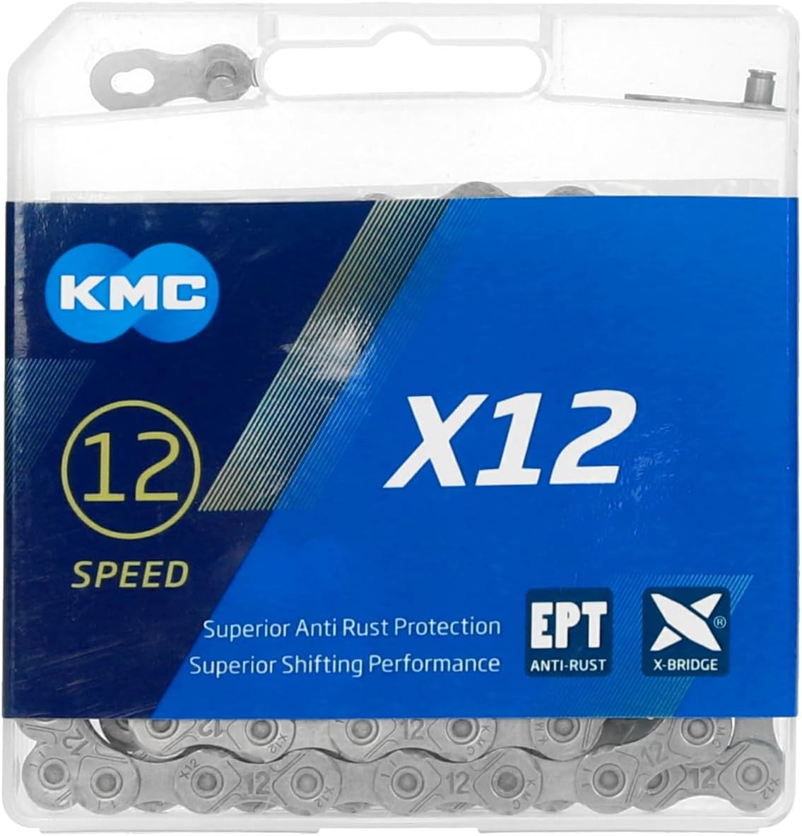 KMC X12 EPT 12-Speed Bicycle Chain 126 Links W/Missing Link