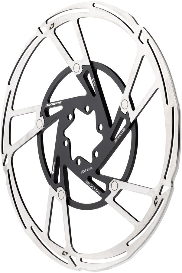 Jagwire Pro LR2 Disc Brake Rotor – 220mm, 6-Bolt, Silver/Black