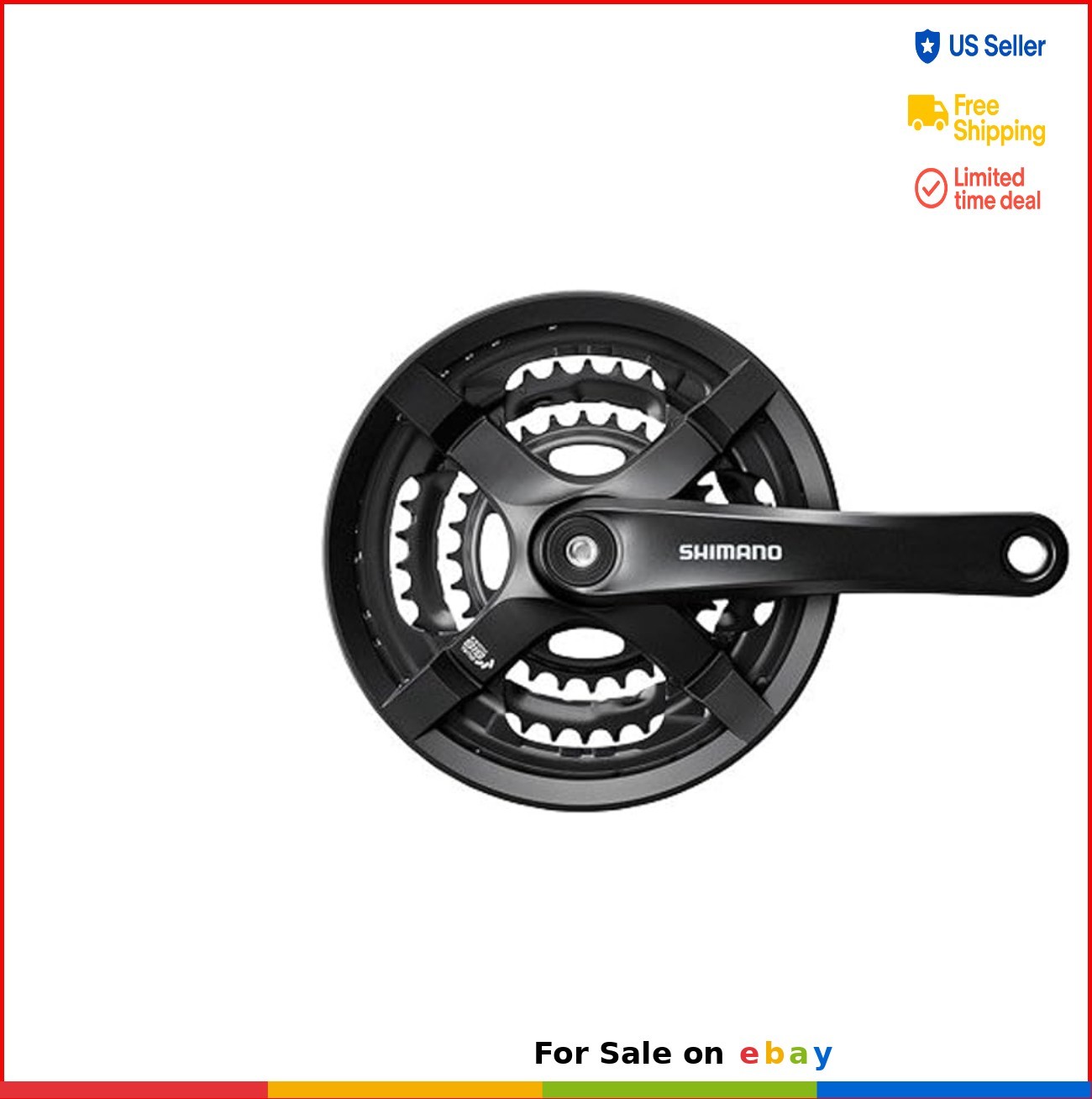 Mountain Bike Crankset 175mm 6 7 8 Speed 48 38 28T Square Taper JIS Triple