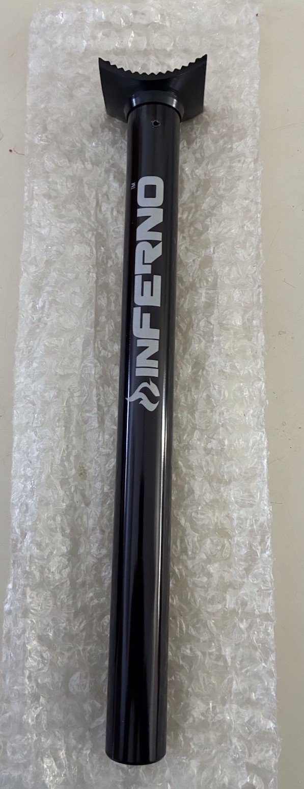 Inferno Pivotal Seat Post 22.2 Gloss Black Mini Junior bmx race Street bike