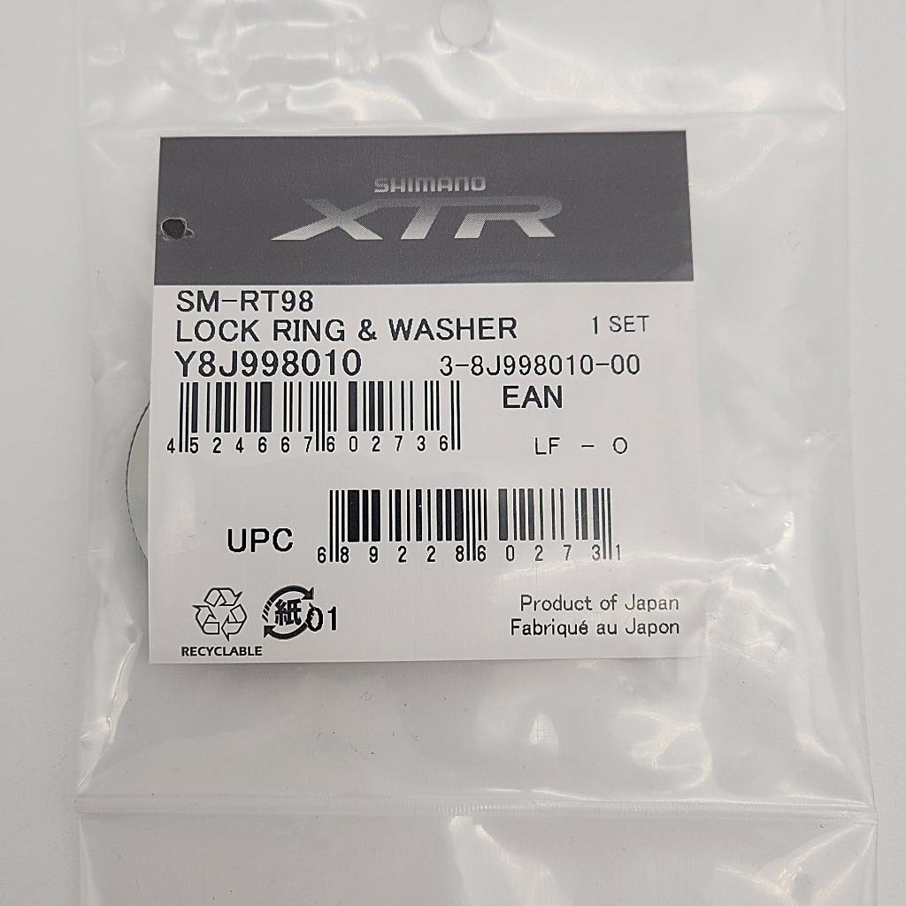 Shimano XTR RT98 Centerlock Disc Rotor Lock Ring & Washer for 9/10mm Axle Hubs