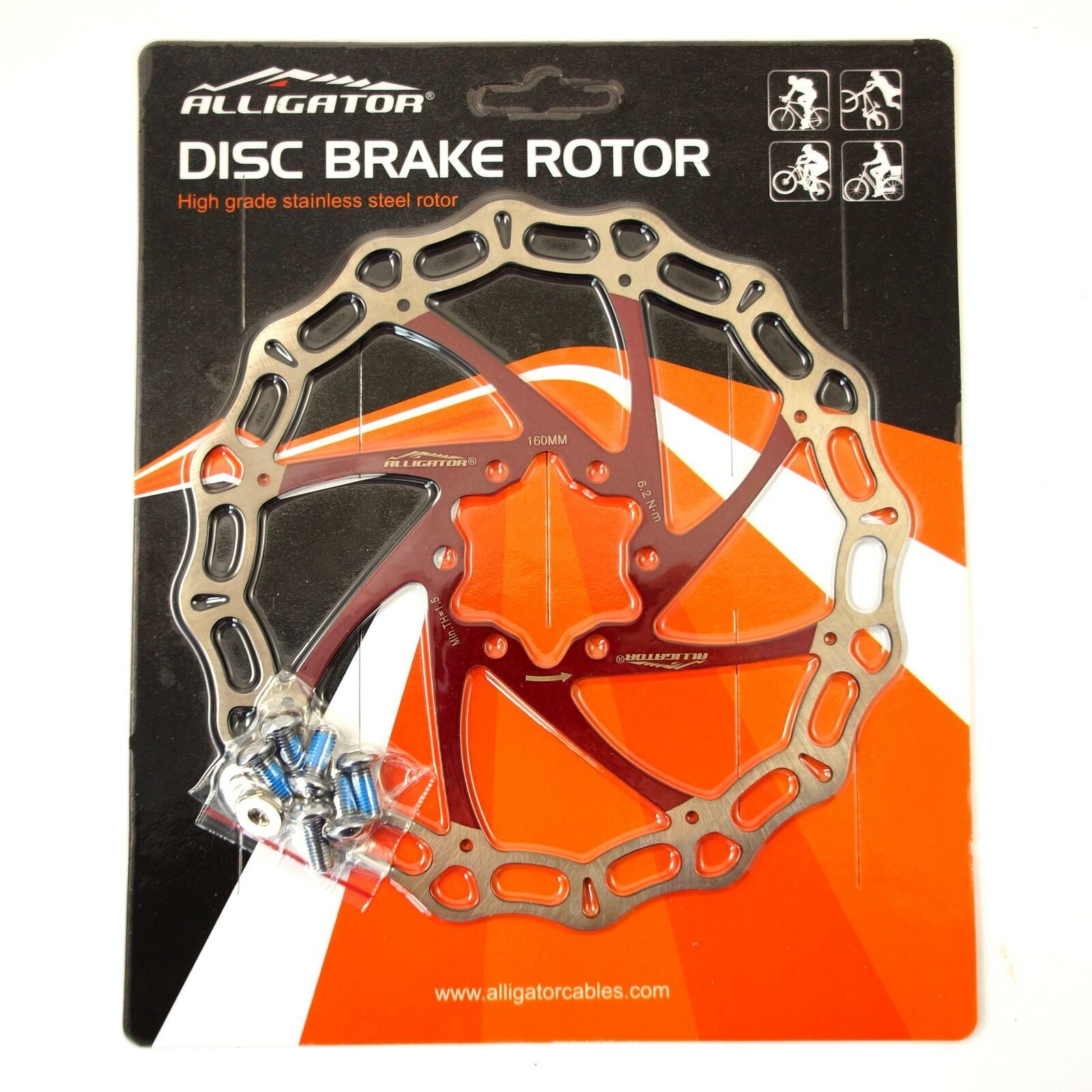 ALLIGATOR Crown MTB Road Bike Disc Brake Rotor 160/180/203mm – Red