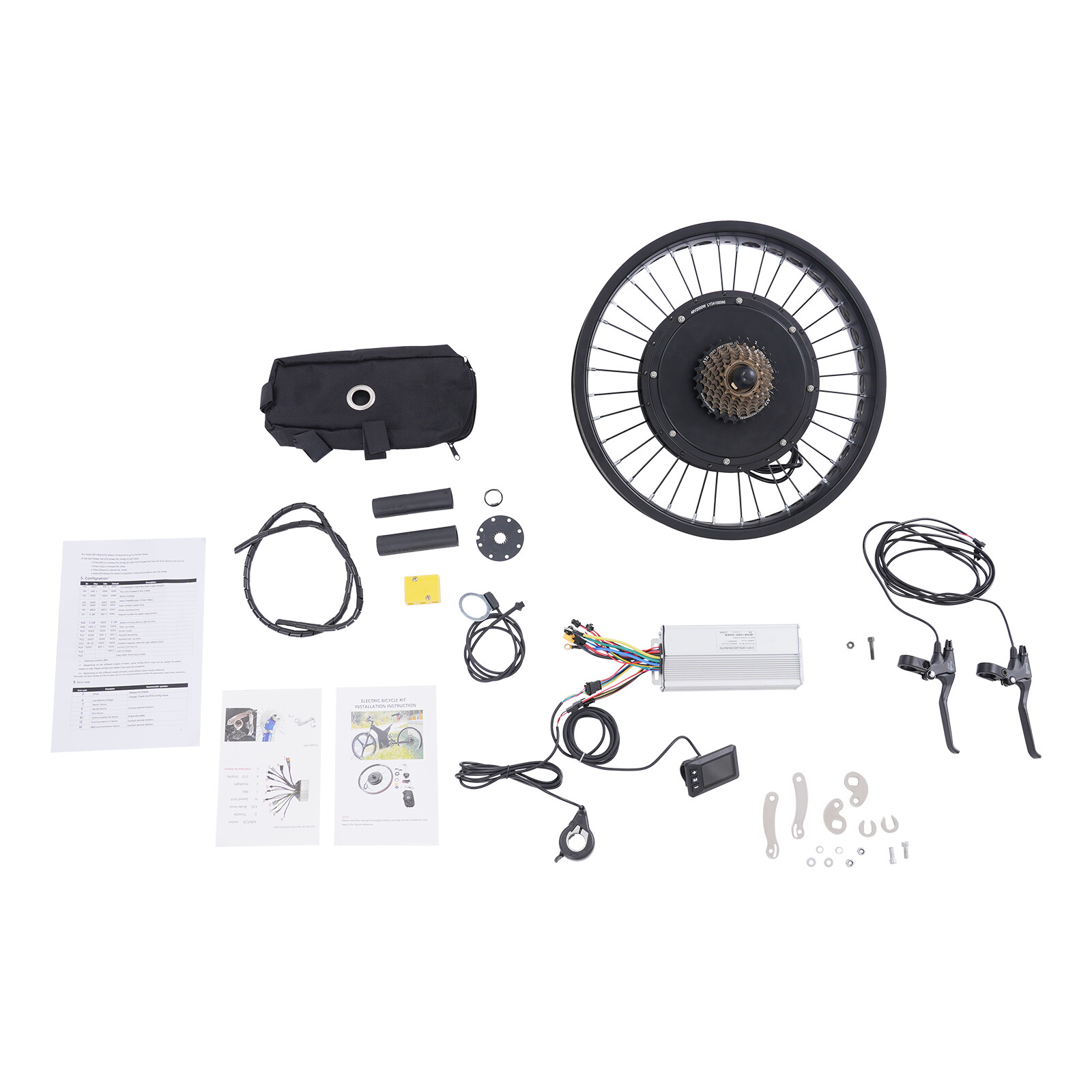 20″ 48V Fat Tire Electric Bike Rear Wheel Hub Motor Snow Bike Conversion Kit 2kW