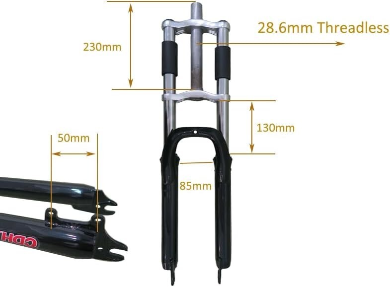 CDHPOWER 26″ Bicycle Fork Gas Motorized Bike Suspension Fork & 1 1/8″ Headset