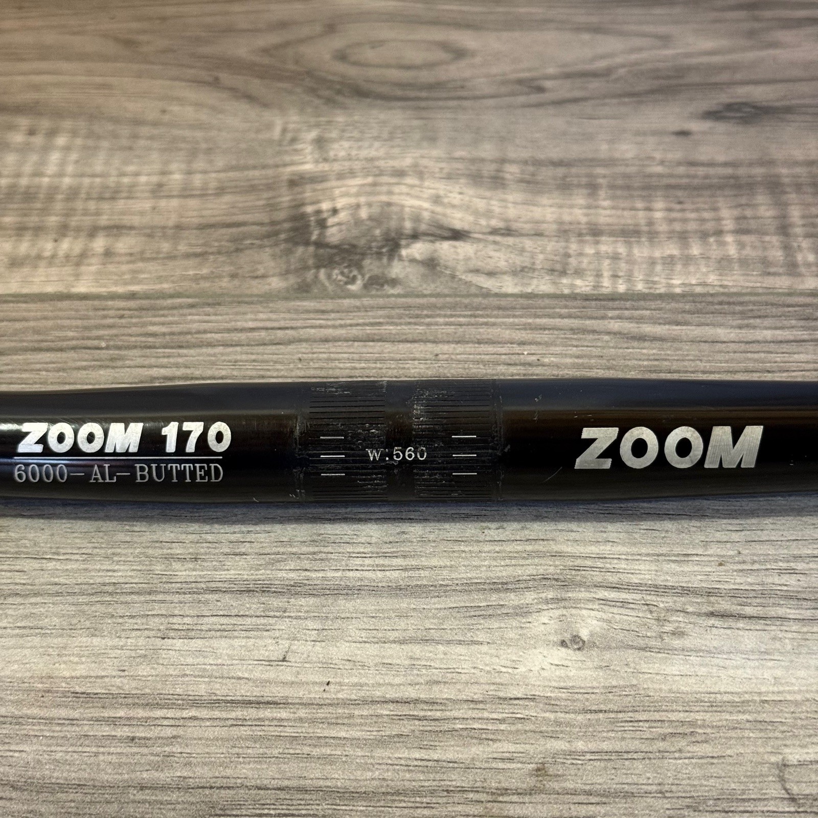Vintage 90s ZOOM 170 Handlebar 25.4 Silver 560mm Black Aluminum
