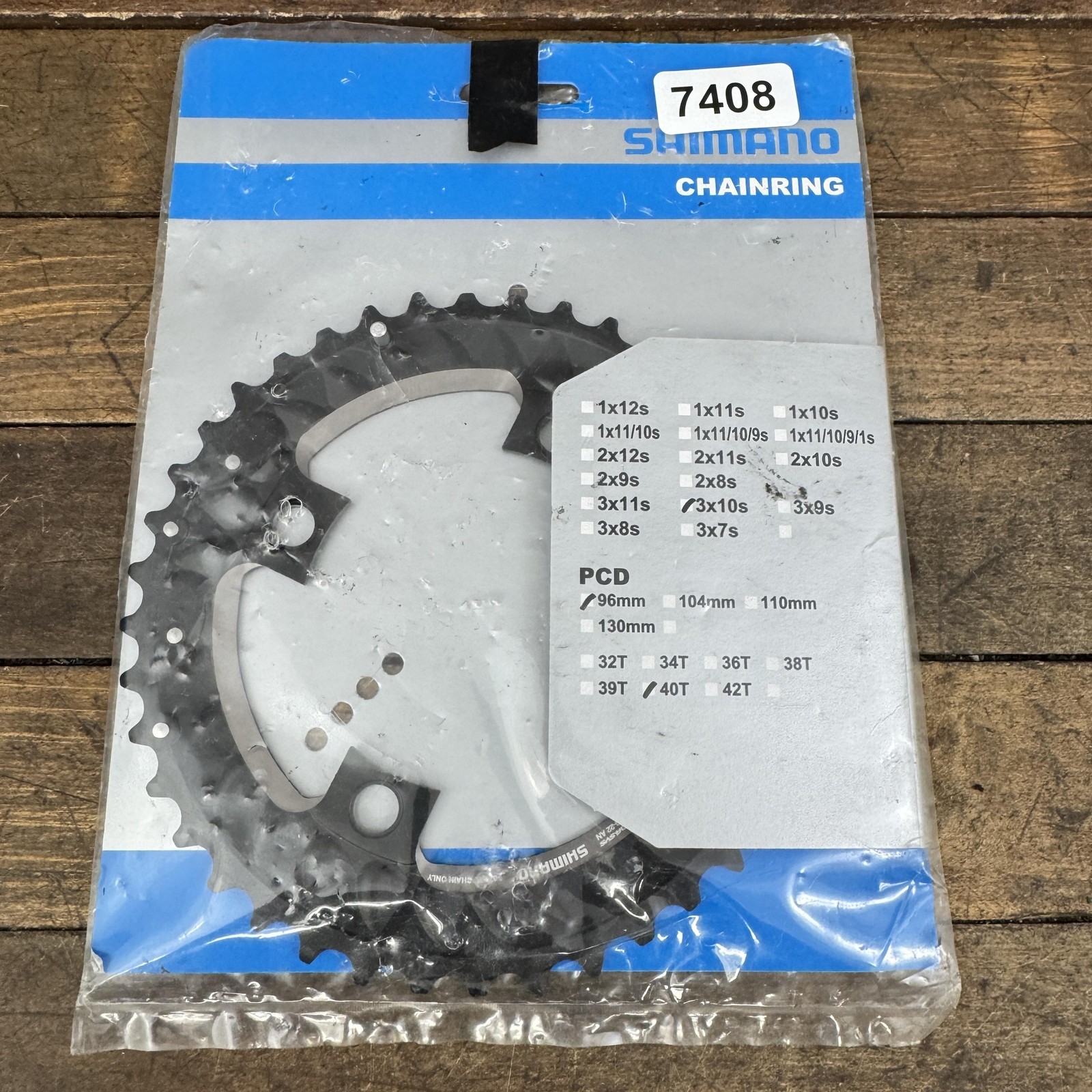Shimano 40T Chainring 96 BCD 4-Arm SLX FC-M7000 3×10 MTB HG-X Black 10s