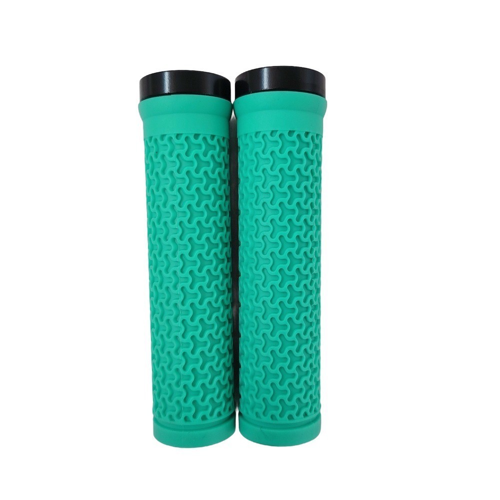 Rubber Bicycle Grips with Aluminum Ring Fit 22.2mm Handlebars for Mountain Bike