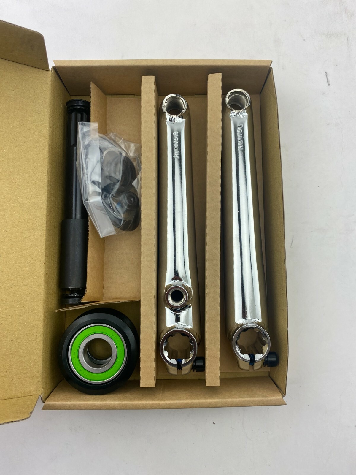 ALTA Heavy Duty Chromoly Steel CRANK BMX 3-Piece Crank 175mm Chrome 19mm Spindle