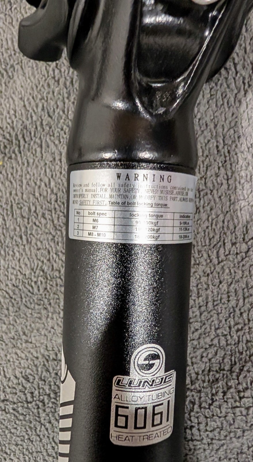 Lunde 6061 Alloy Bike Seat Post 30.9mm x 400mm – New