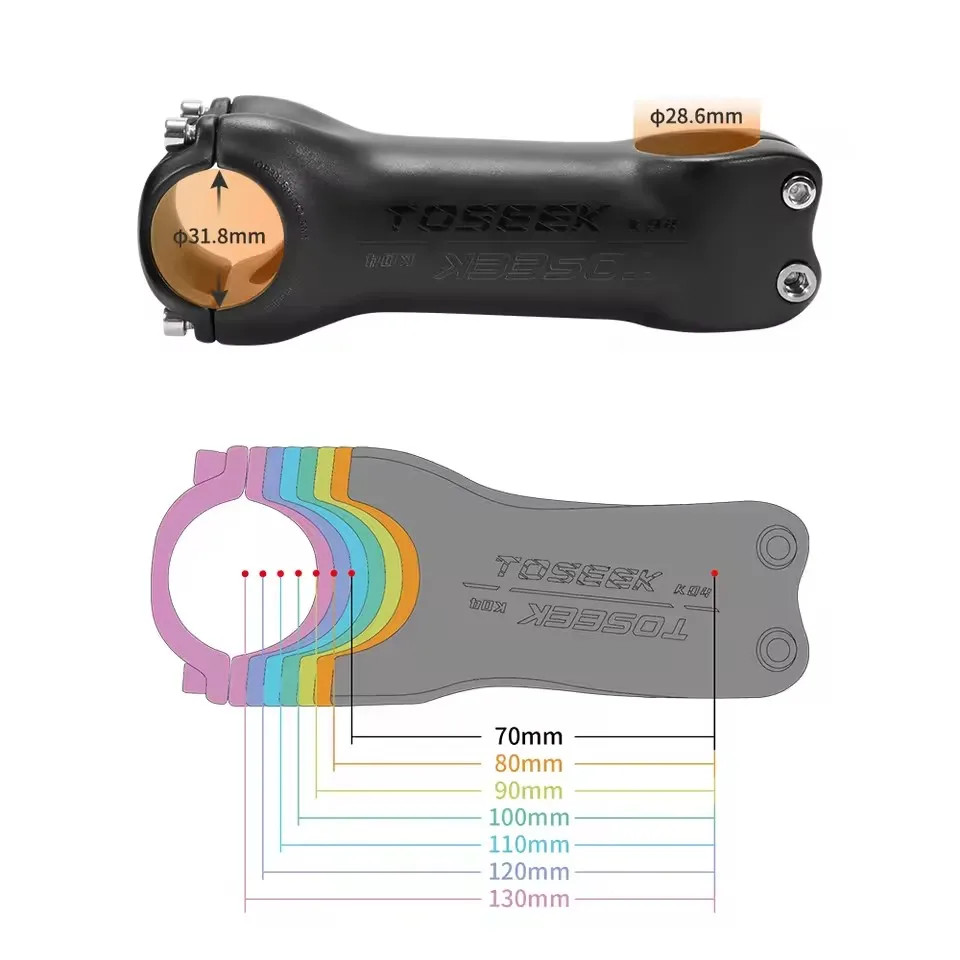 TOSEEK K04 Black Matte Carbon Fibre Stem MTB Bike Road Mountain Bicycle Stem 31.
