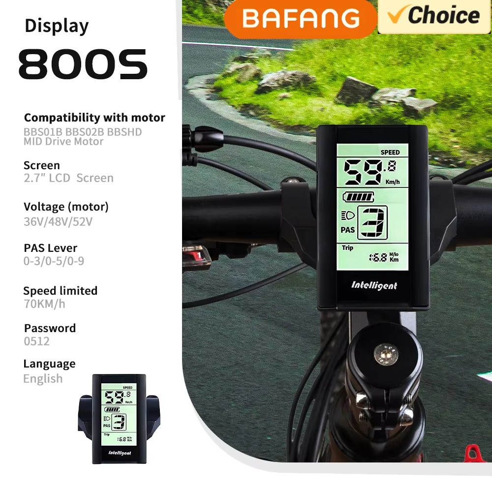 Bafang 800S C965 LCD Display UART for Ebike Mid Drive Motor BBS01B BBS02B BBSHD