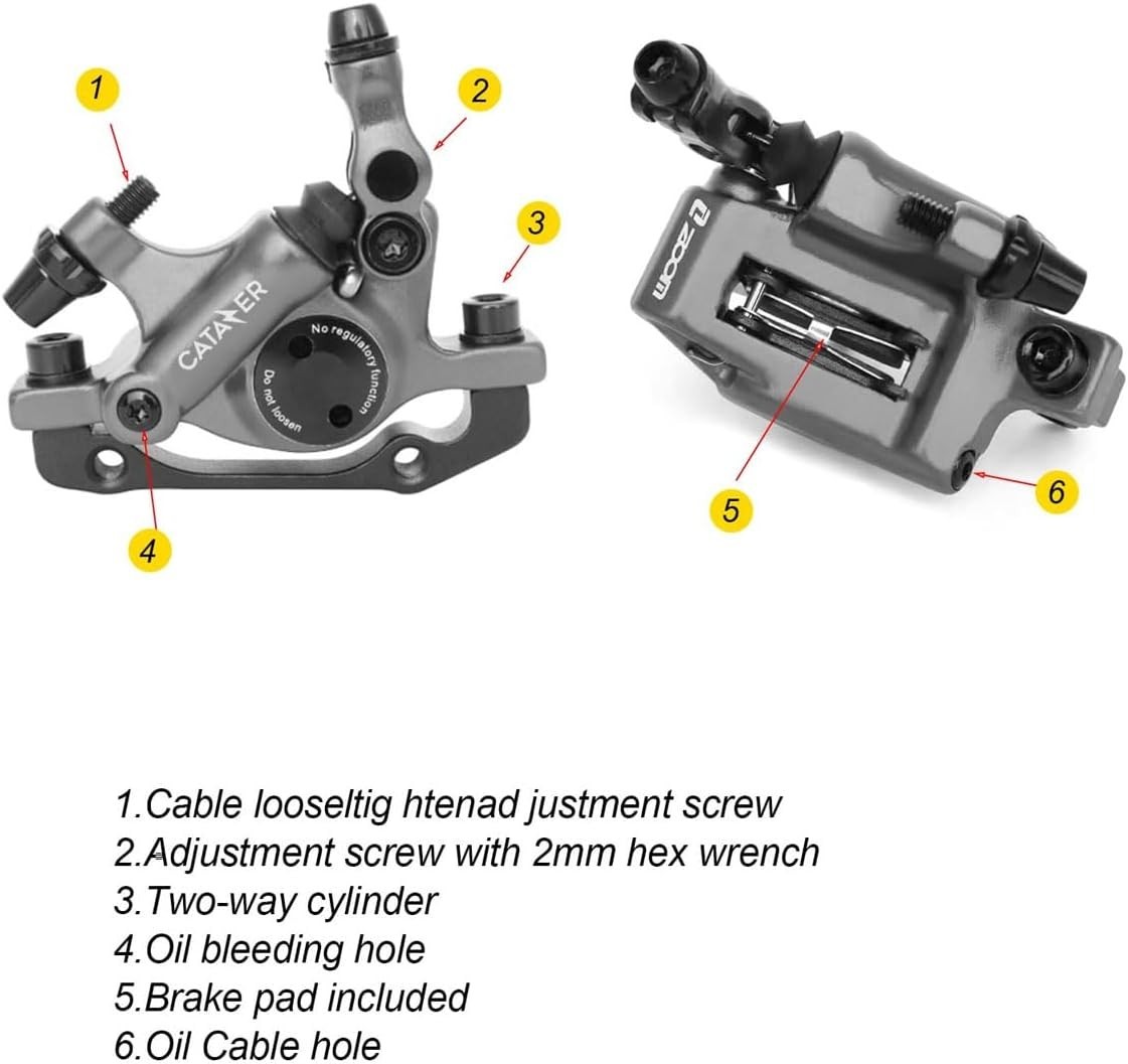 HB-100 Cable Actuated Hydraulic Disc Brake Caliper – Universal Fit for MTB, R…