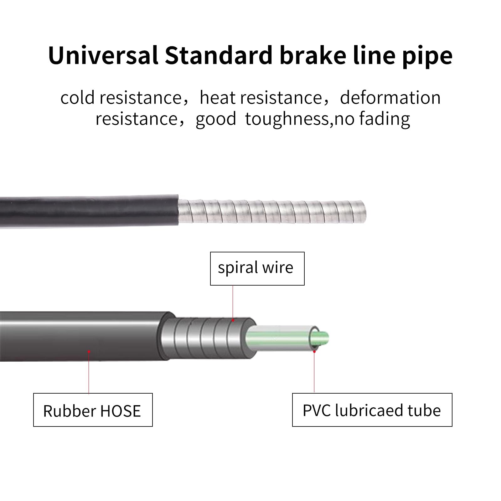 Brake Cable Housing,Lined Bicycle/Bike As shown in the figure, Black