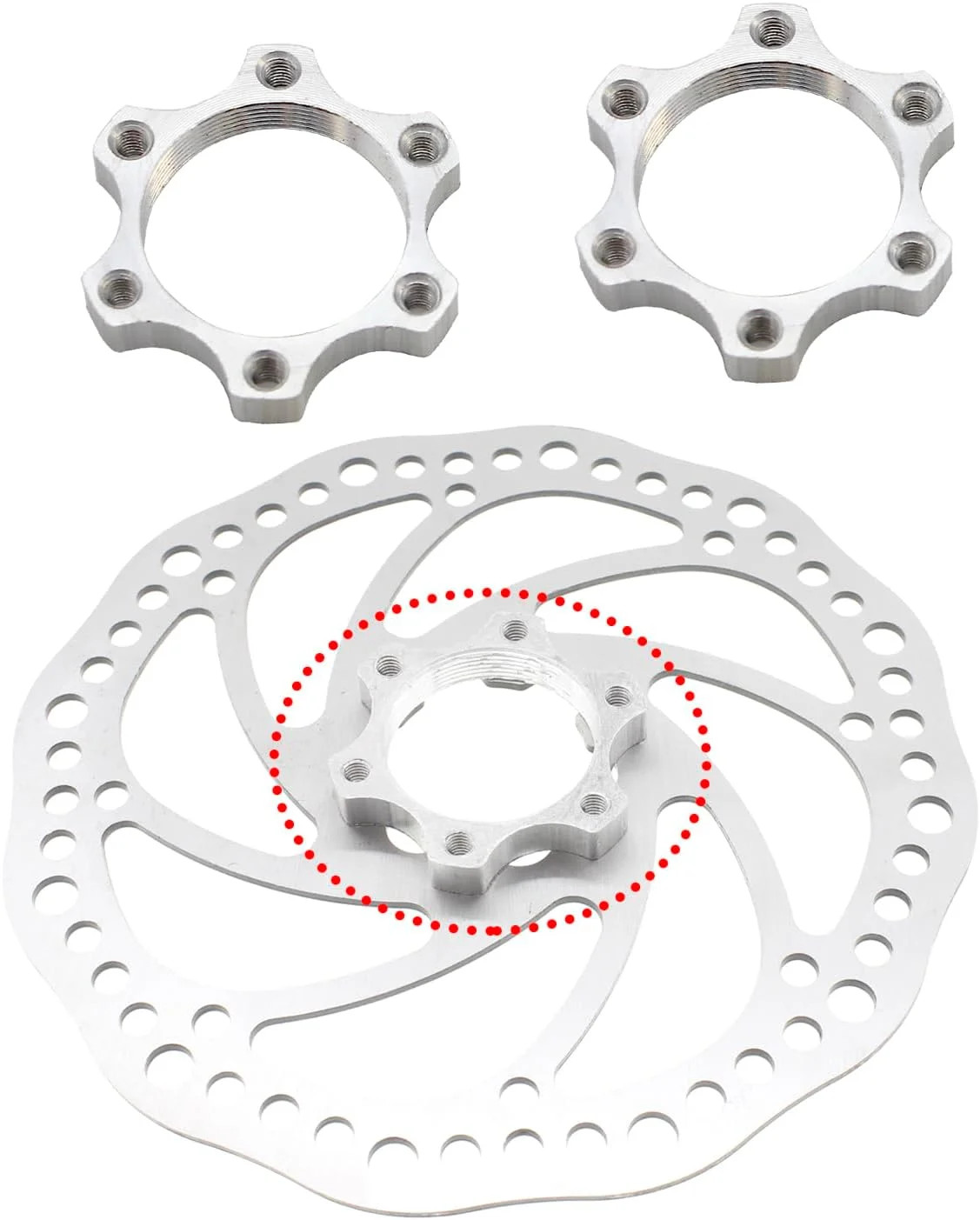 2 Pcs Bike Bicycle Freewheel Threaded Hubs Disk Disc Brake Rotor Aluminium Alloy