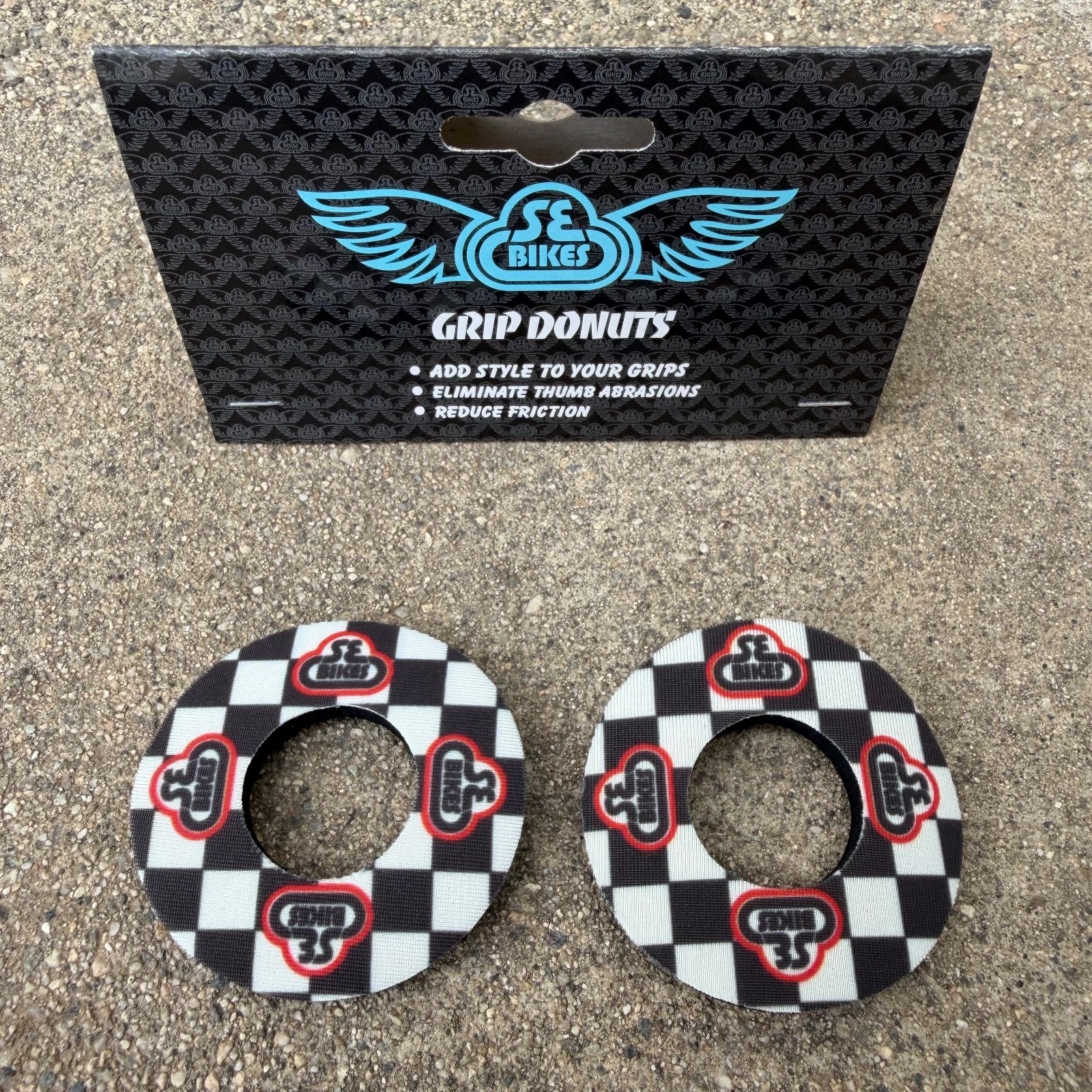 Se Racing Wing Donuts Checkered Bmx Bike Bikes Grip Donut Flite Gt Redline Haro