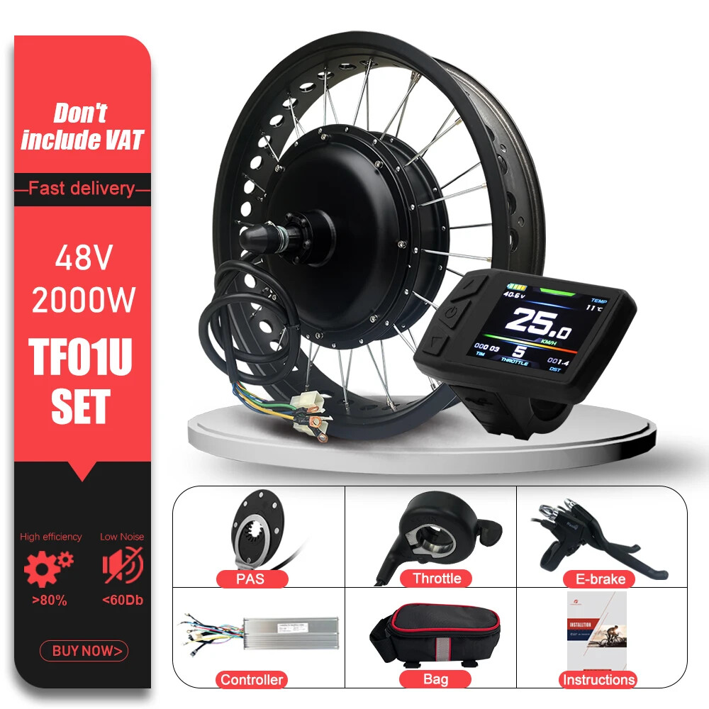 48V 2000W Snow E-bike Conversion Kit 4.0 Tyre Rear Cassette Hub Motor Wheel