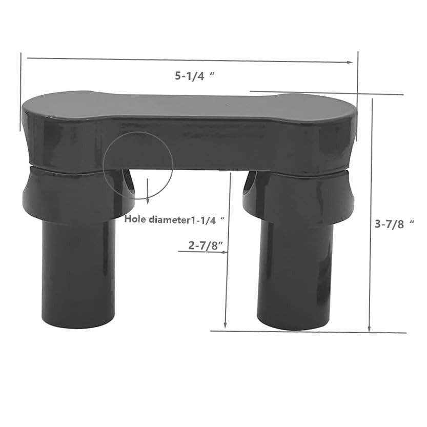 1-1/4″ Gloss Black Diameter Handlebar Riser High style Top Clamp Kit Mount
