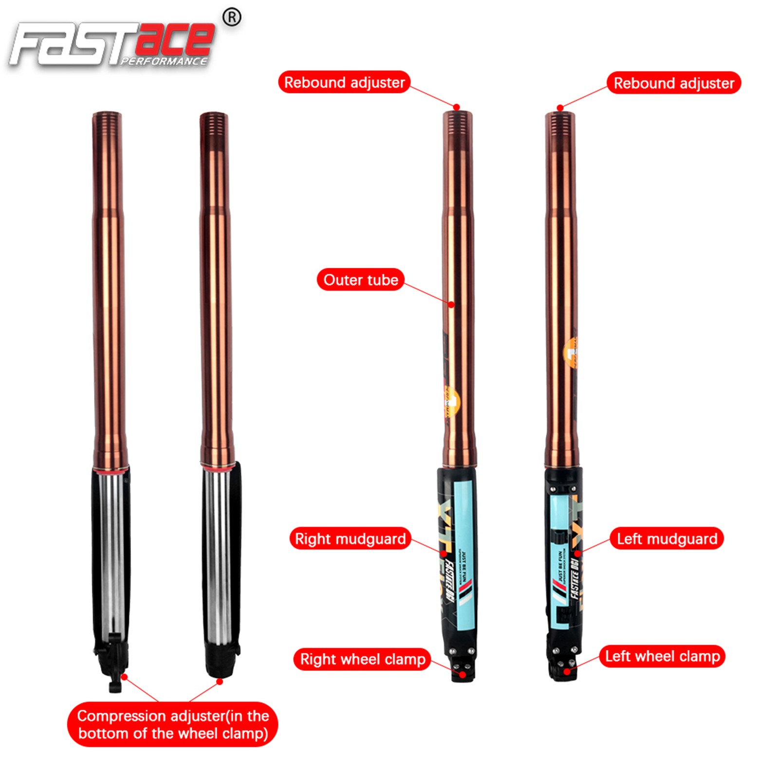 FASTace ALX26RC Front Fork Suspension for Surron Ultra Bee 250mm Travel 62LBS