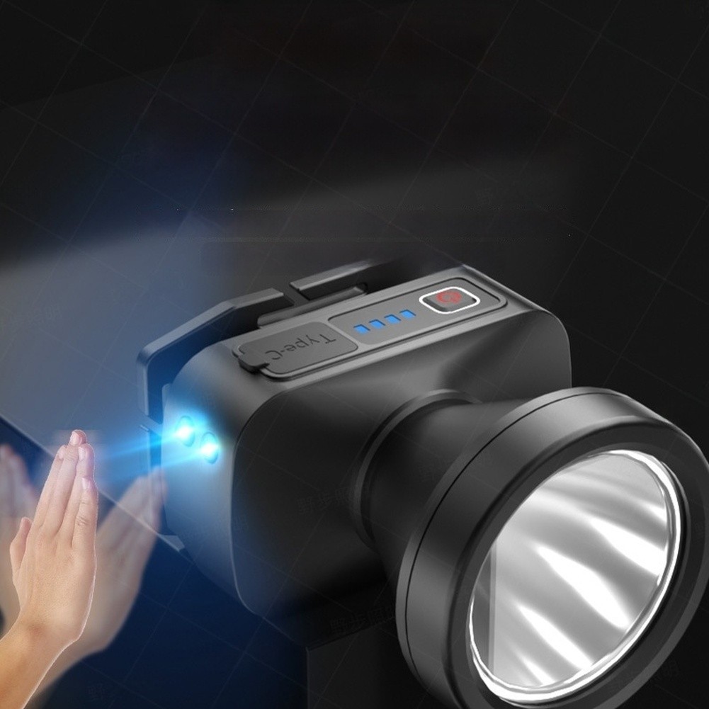 Motion Activated LED Headlamp Rechargeable 1200mAh Battery White Color
