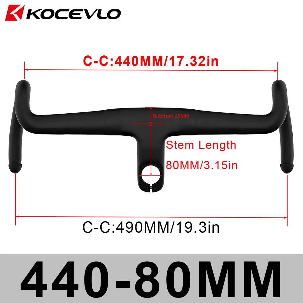 Gravel Bike Carbon Fiber Integrated Handlebar for 28.6mm Fork with Spacers