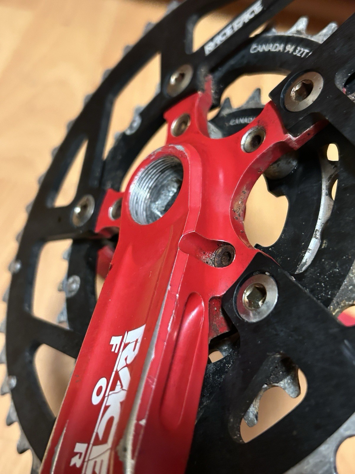 Vintage Race Face Turbine Forged Crankset RED 175mm 22 32 44T 8 Speed 90s MTB