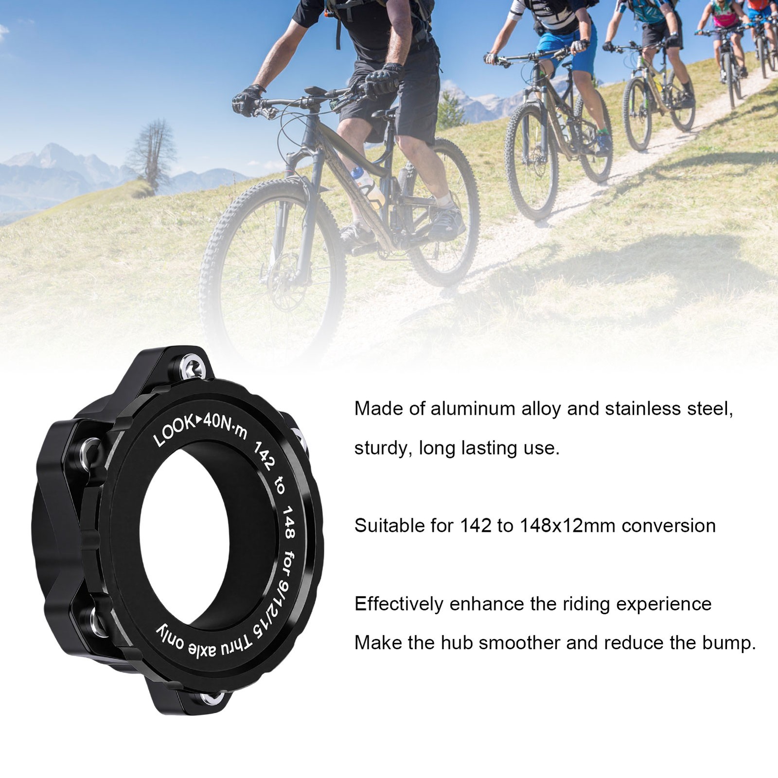 Bike Center Lock Adapter 142mm To 148x12mm Center Lock To 6 Bolt Adapter Fo HQAY