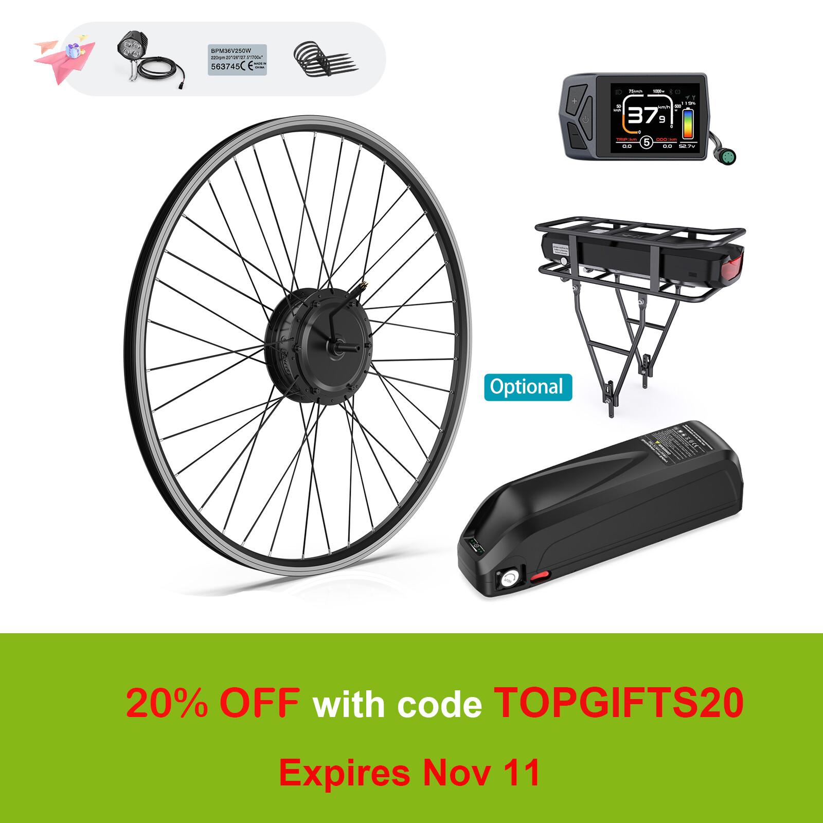 48V 500W Bafang Electric Bike 26″ 700C Front Motor with Wheel Conversion Kits