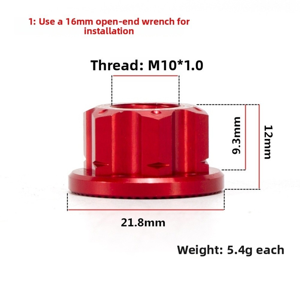Hub Nut for m10 for Rear Wheel Use with 7075 Aluminum Alloy For Fixed Gear
