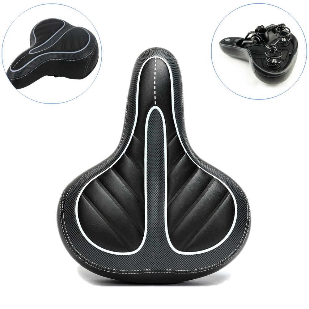 Comfort Extra Wide Big Bum Bike Bicycle Seat Saddle Gel Soft Pad Sporty Cycling